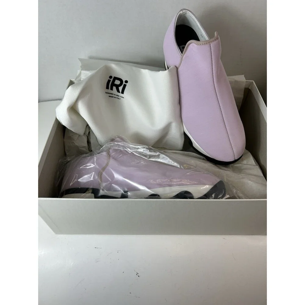 IRi NYC NWT Women's Lilac Pink Neoprene Wavy Heel Futuristic Sneakers Size 9.5